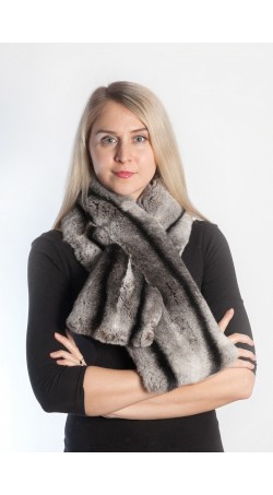 Rex Chinchilla fur scarf - Large